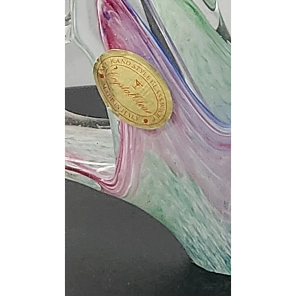 Murano Style Colorful Art Glass Napkin/Envelope Holder Prestine